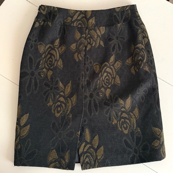 KASPER Embroidered Floral Witchy Dark Academia Goth Teacher Tweed Pencil Skirt - Picture 6 of 6